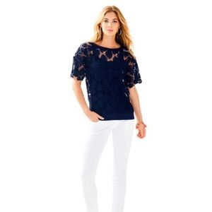 Lily Pulitzer Kay Lace Popover Top